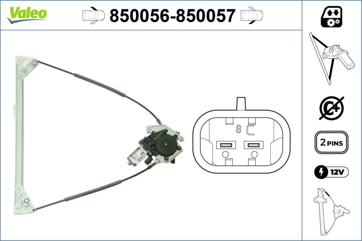 Mecanism actionare geam 850056 VALEO